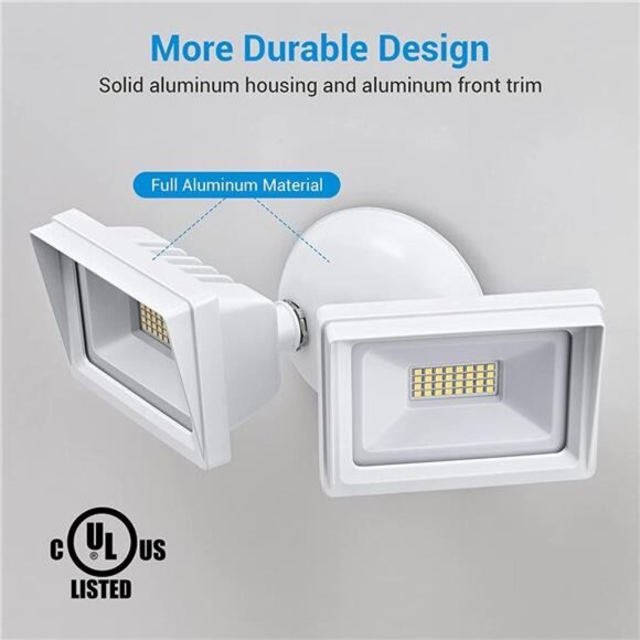 5400LM LED Security Light LED Flood Light, 2 Adjustable Heads Outdoor - Picture 6 of 7